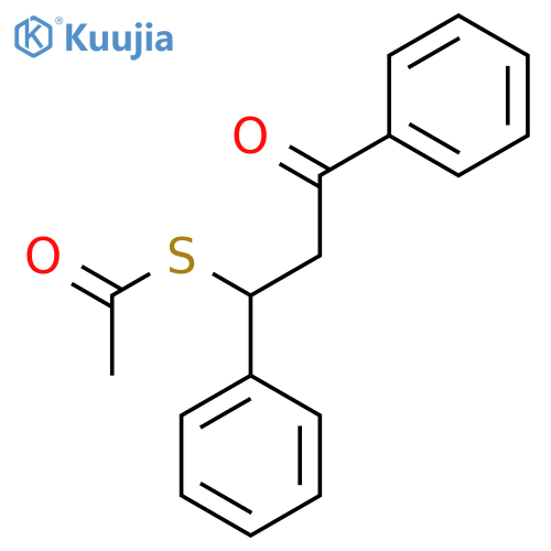Ethanethioic acid, S-(3-oxo-1,3-diphenylpropyl) ester structure