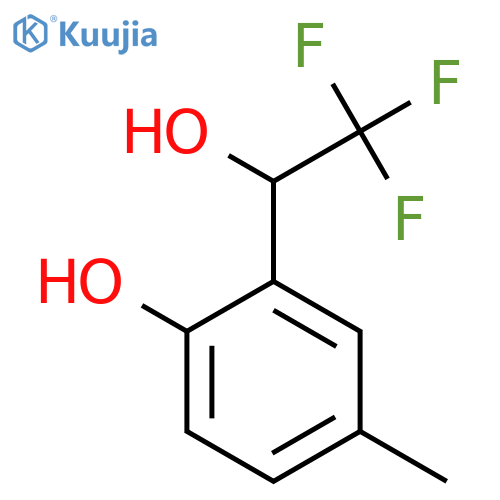 4-methyl-2-(2,2,2-trifluoro-1-hydroxyethyl)phenol structure