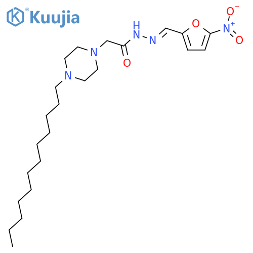 1-Piperazineaceticacid, 4-dodecyl-, 2-[(5-nitro-2-furanyl)methylene]hydrazide structure