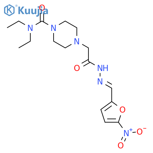 1-Piperazineaceticacid, 4-[(diethylamino)carbonyl]-, 2-[(5-nitro-2-furanyl)methylene]hydrazide structure