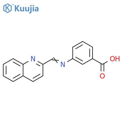 Benzoic acid, 3-[(2-quinolinylmethylene)amino]- structure