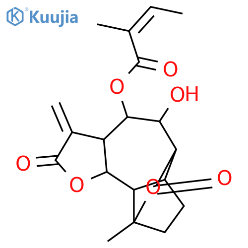 4,8,9-Trihydroxy-14-oxo-11(13)-guaiaen-12,6-olide; (1α,4β,5α,6α,8β,9β,10β)-form, 10-Carboxylic acid, 10→4 lactone, 8-angeloyl structure