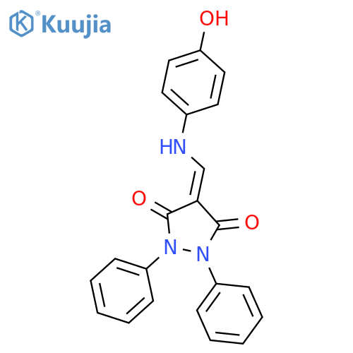 3,5-Pyrazolidinedione,4-[[(4-hydroxyphenyl)amino]methylene]-1,2-diphenyl- structure