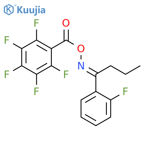 (1E)-1-(2-Fluorophenyl)-1-butanone O-(2,3,4,5,6-pentafluorobenzoyl)oxime structure