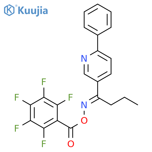 (1E)-1-(6-Phenyl-3-pyridinyl)-1-butanone O-(2,3,4,5,6-pentafluorobenzoyl)oxime structure