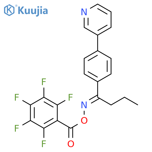 (1E)-1-[4-(3-Pyridinyl)phenyl]-1-butanone O-(2,3,4,5,6-pentafluorobenzoyl)oxime structure
