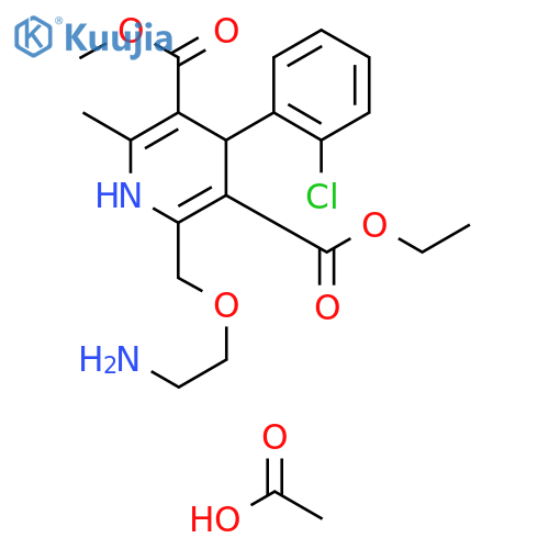 3,5-Pyridinedicarboxylic acid, 2-[(2-aminoethoxy)methyl]-4-(2-chlorophenyl)-1,4-dihydro-6-methyl-, 3-ethyl 5-methyl ester, acetate (1:1) structure