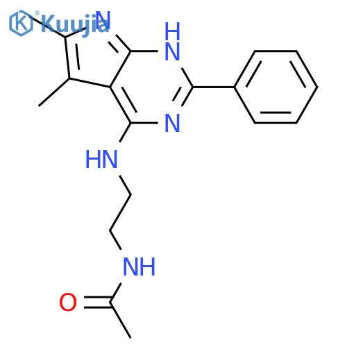 Acetamide,N-[2-[(5,6-dimethyl-2-phenyl-1H-pyrrolo[2,3-d]pyrimidin-4-yl)amino]ethyl]- structure