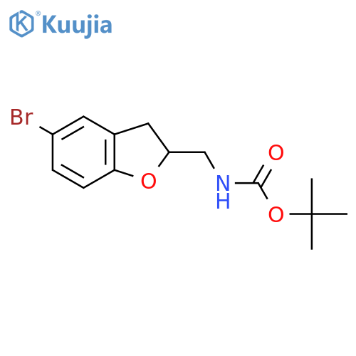 tert-butyl N-(5-bromo-2,3-dihydro-1-benzofuran-2-yl)methylcarbamate structure