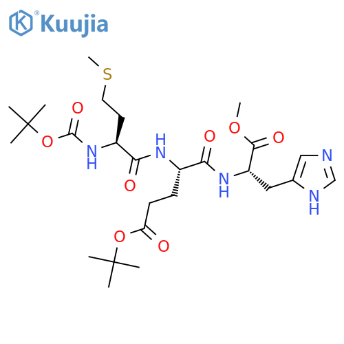 Methyl (6S,9S,12S)-12-((1H-imidazol-5-yl)methyl)-9-(3-(tert-butoxy)-3-oxopropyl)-2,2-dimethyl-6-(2-(methylthio)ethyl)-4,7,10-trioxo-3-oxa-5,8,11-triazatridecan-13-oate structure