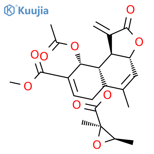 Cyclodeca[b]furan-6-carboxylicacid,5-(acetyloxy)-4-[[[(2R,3R)-2,3-dimethyl-2-oxiranyl]carbonyl]oxy]-2,3,3a,4,5,8,9,11a-octahydro-10-methyl-3-methylene-2-oxo-,methyl ester, (3aS,4S,5S,6E,10E,11aR)- structure