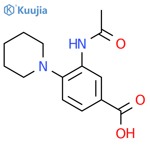 3-acetamido-4-(piperidin-1-yl)benzoic acid structure
