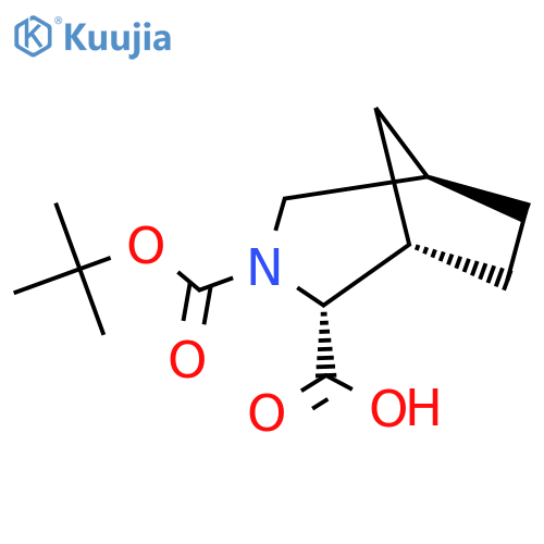(1S,2R,5R)-3-[(2-Methylpropan-2-yl)oxycarbonyl]-3-azabicyclo[3.2.1]octane-2-carboxylic acid structure