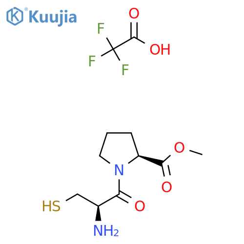 methyl (2S)-1-(2R)-2-amino-3-sulfanylpropanoylpyrrolidine-2-carboxylate, trifluoroacetic acid structure