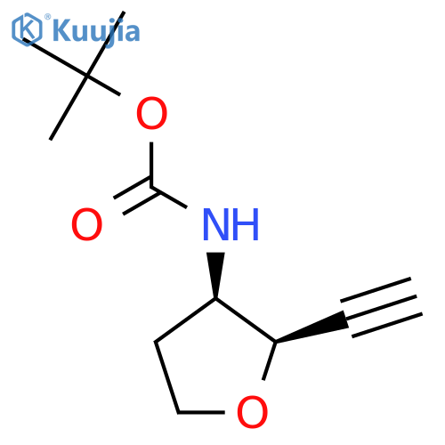 rac-tert-butyl N-(2R,3R)-2-ethynyloxolan-3-ylcarbamate, cis structure