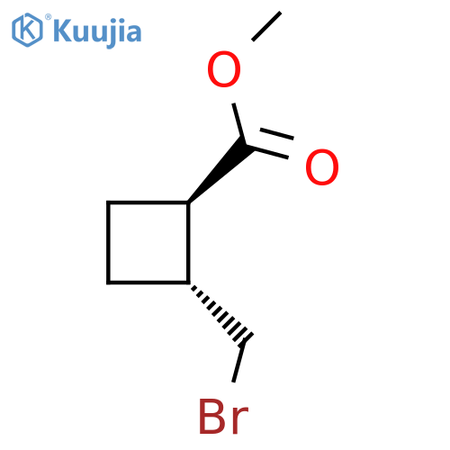 rac-methyl (1R,2R)-2-(bromomethyl)cyclobutane-1-carboxylate, trans structure
