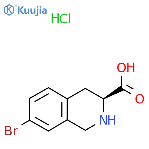 (3S)-7-bromo-1,2,3,4-tetrahydroisoquinoline-3-carboxylic acid hydrochloride structure