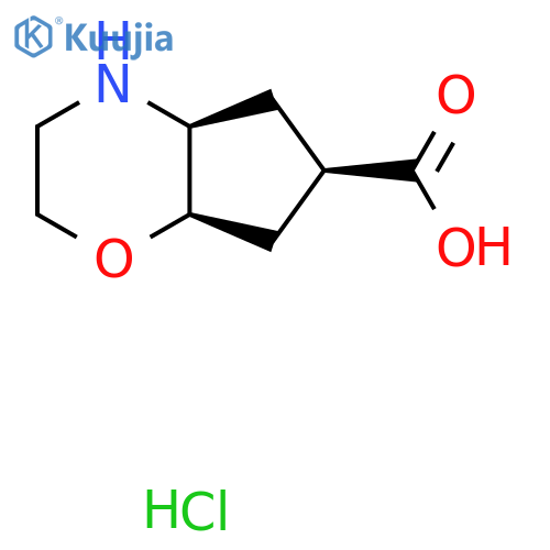 (4As,6R,7aR)-2,3,4,4a,5,6,7,7a-octahydrocyclopenta[b][1,4]oxazine-6-carboxylic acid;hydrochloride structure