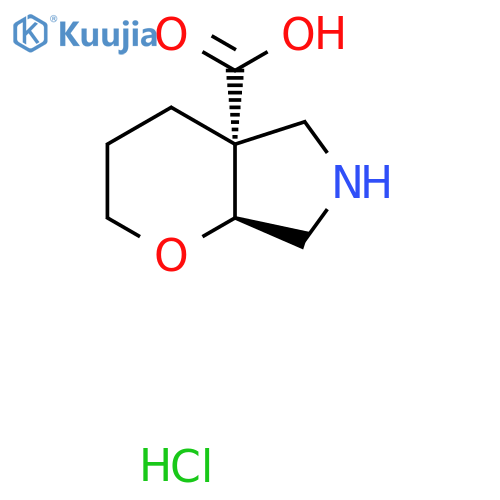 rac-(4aR,7aS)-octahydropyrano2,3-cpyrrole-4a-carboxylic acid hydrochloride structure
