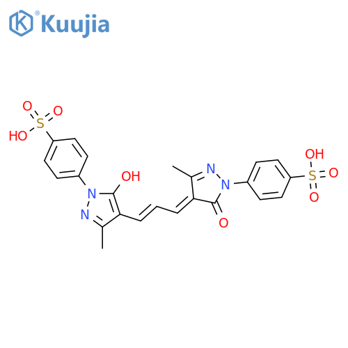 Benzenesulfonic acid,4-[4,5-dihydro-4-[3-[5-hydroxy-3-methyl-1-(4-sulfophenyl)-1H-pyrazol-4-yl]-2-propen-1-ylidene]-3-methyl-5-oxo-1H-pyrazol-1-yl]- structure