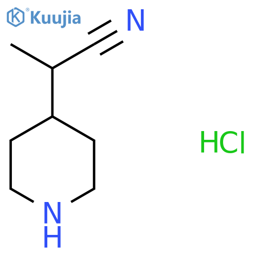 2-(piperidin-4-yl)propanenitrile hydrochloride structure
