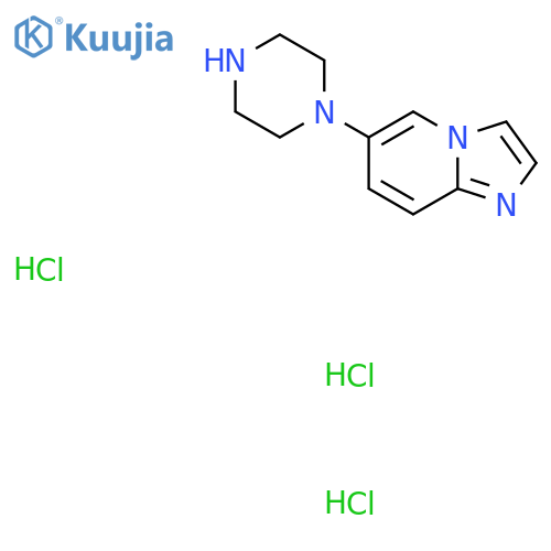 1-{imidazo1,2-apyridin-6-yl}piperazine trihydrochloride structure