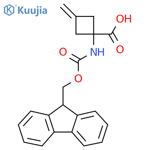 1-({(9H-fluoren-9-yl)methoxycarbonyl}amino)-3-methylidenecyclobutane-1-carboxylic acid structure