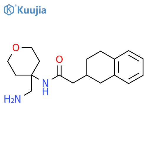 N-4-(aminomethyl)oxan-4-yl-2-(1,2,3,4-tetrahydronaphthalen-2-yl)acetamide structure