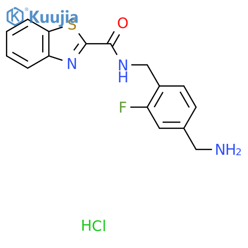 N-{4-(aminomethyl)-2-fluorophenylmethyl}-1,3-benzothiazole-2-carboxamide hydrochloride structure