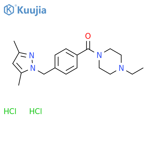 1-{4-(3,5-dimethyl-1H-pyrazol-1-yl)methylbenzoyl}-4-ethylpiperazine dihydrochloride structure