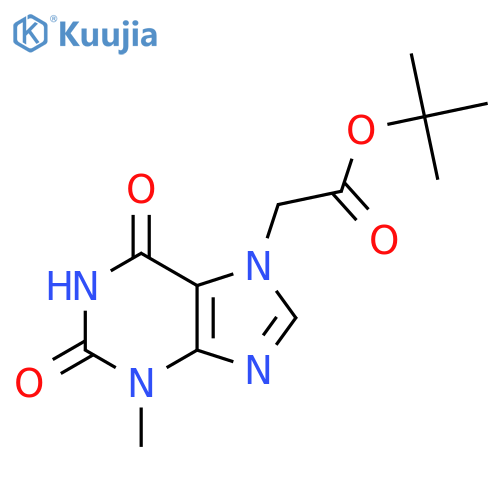 tert-butyl 2-(3-methyl-2,6-dioxo-2,3,6,7-tetrahydro-1H-purin-7-yl)acetate structure