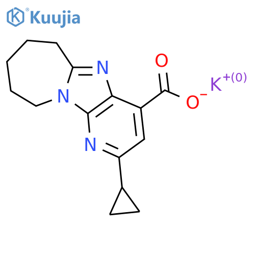 potassium 4-cyclopropyl-1,3,8-triazatricyclo7.5.0.0,2,7tetradeca-2,4,6,8-tetraene-6-carboxylate structure