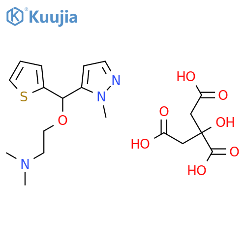 N,N-Dimethyl-N-[2-[1-(1-methyl-1H-pyrazol-5-yl)-1-(2-thienyl)methoxy]ethyl]amine citrate structure