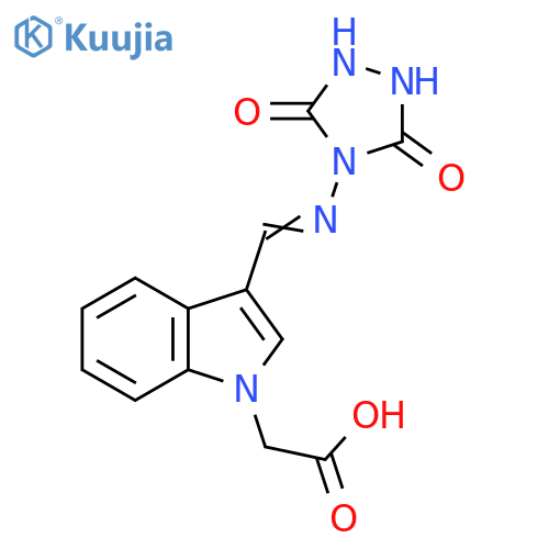 2-(3-{(3,5-dioxo-1,2,4-triazolidin-4-yl)iminomethyl}-1H-indol-1-yl)acetic acid structure
