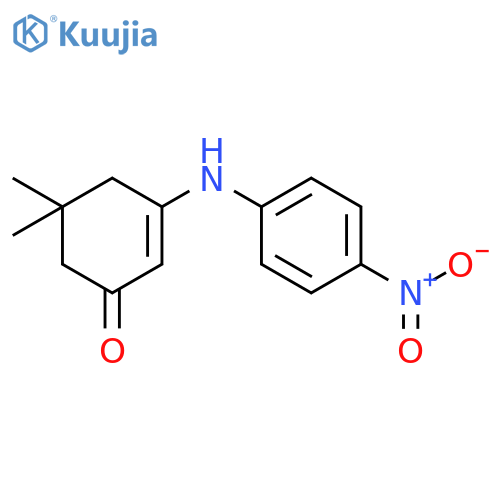 2-Cyclohexen-1-one, 5,5-dimethyl-3-[(4-nitrophenyl)amino]- structure