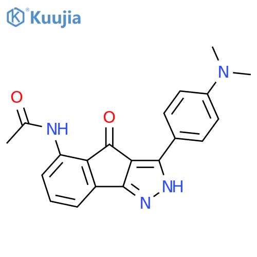 Acetamide,N-[3-[4-(dimethylamino)phenyl]-2,4-dihydro-4-oxoindeno[1,2-c]pyrazol-5-yl]- structure
