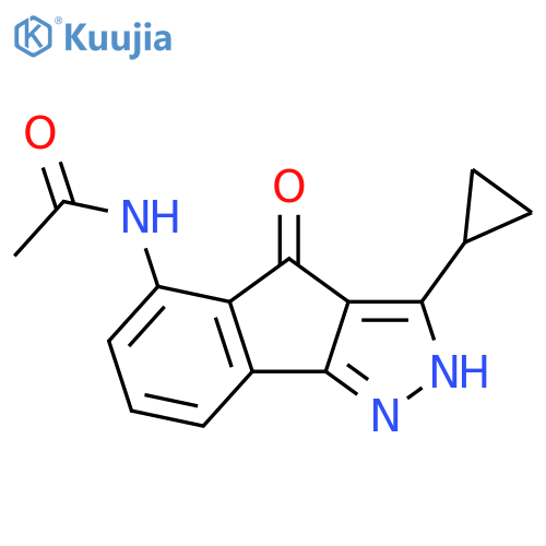 Acetamide,N-(3-cyclopropyl-2,4-dihydro-4-oxoindeno[1,2-c]pyrazol-5-yl)- structure