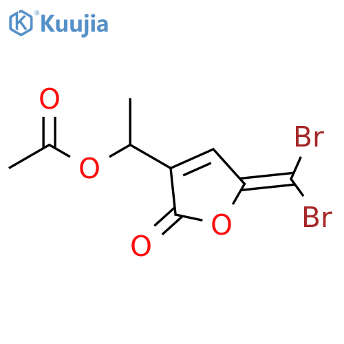 2(5H)-Furanone, 3-[1-(acetyloxy)ethyl]-5-(dibromomethylene)- structure
