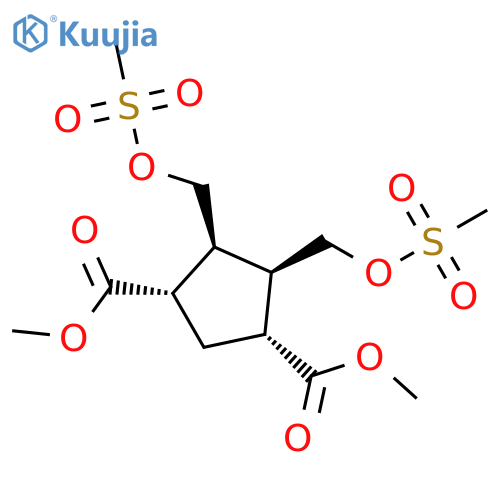 1,3-Cyclopentanedicarboxylic acid, 4,5-bis[[(methylsulfonyl)oxy]methyl]-, dimethyl ester, (1R,3S,4S,5R)-rel- (9CI) structure