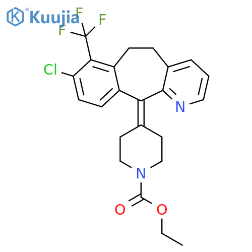 Ethyl 4-[8-chloro-5,6-dihydro-7-(trifluoromethyl)-11H-benzo[5,6]cyclohepta[1,2-b]pyridin-11-ylidene]-1-piperidinecarboxylate structure