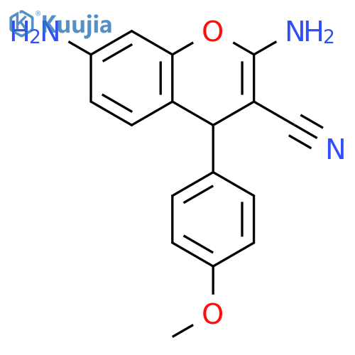 4H-1-Benzopyran-3-carbonitrile, 2,7-diamino-4-(4-methoxyphenyl)- structure