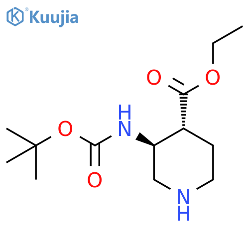 (3S,4R)-3-tert-Butoxycarbonylamino-piperidine-4-carboxylic acid ethyl ester structure