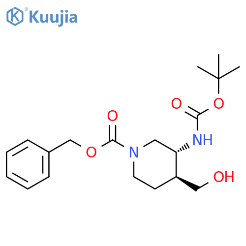 (3R,4S)-3-tert-Butoxycarbonylamino-4-hydroxymethyl-piperidine-1-carboxylic acid benzyl ester structure