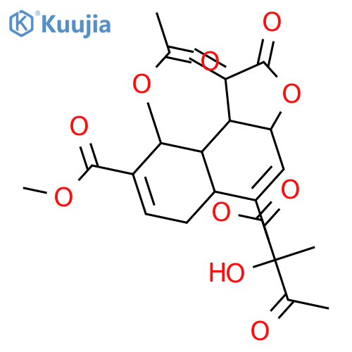 Cyclodeca[b]furan-6-carboxylicacid,5-(acetyloxy)-2,3,3a,4,5,8,9,11a-octahydro-4-(2-hydroxy-2-methyl-1,3-dioxobutoxy)-10-methyl-3-methylene-2-oxo-,methyl ester (9CI) structure