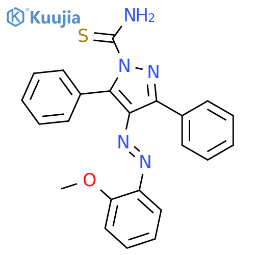 1H-Pyrazole-1-carbothioamide,4-[2-(2-methoxyphenyl)diazenyl]-3,5-diphenyl- structure