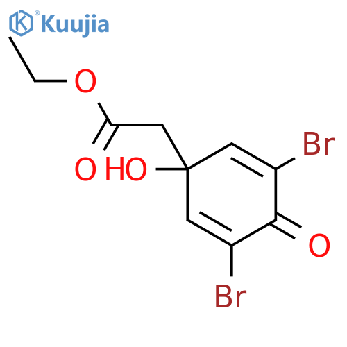 2,5-Cyclohexadiene-1-aceticacid, 3,5-dibromo-1-hydroxy-4-oxo-, ethyl ester structure