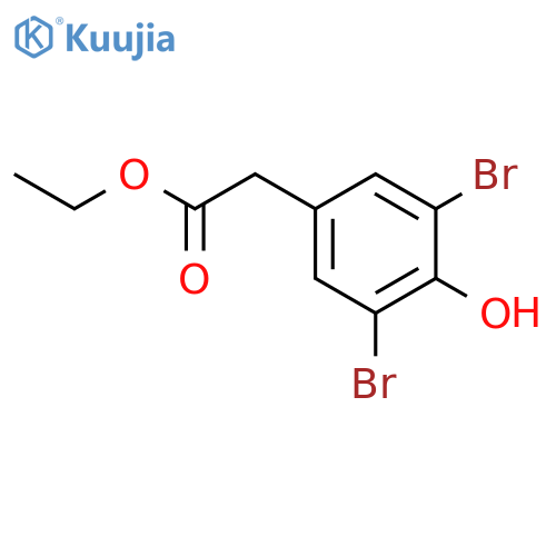 Benzeneacetic acid, 3,5-dibromo-4-hydroxy-, ethyl ester structure