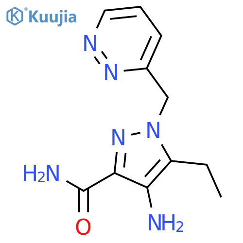4-amino-5-ethyl-1-(3-pyridazinylmethyl)-1H-Pyrazole-3-carboxamide structure