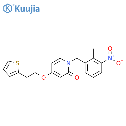 1-[(2-Methyl-3-nitrophenyl)methyl]-4-[2-(2-thienyl)ethoxy]-2(1H)-pyridinone structure