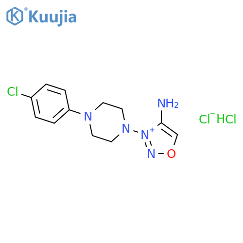 1,2,3-Oxadiazolium,5-amino-3-[4-(4-chlorophenyl)-1-piperazinyl]-, chloride, hydrochloride (1:1:1) structure